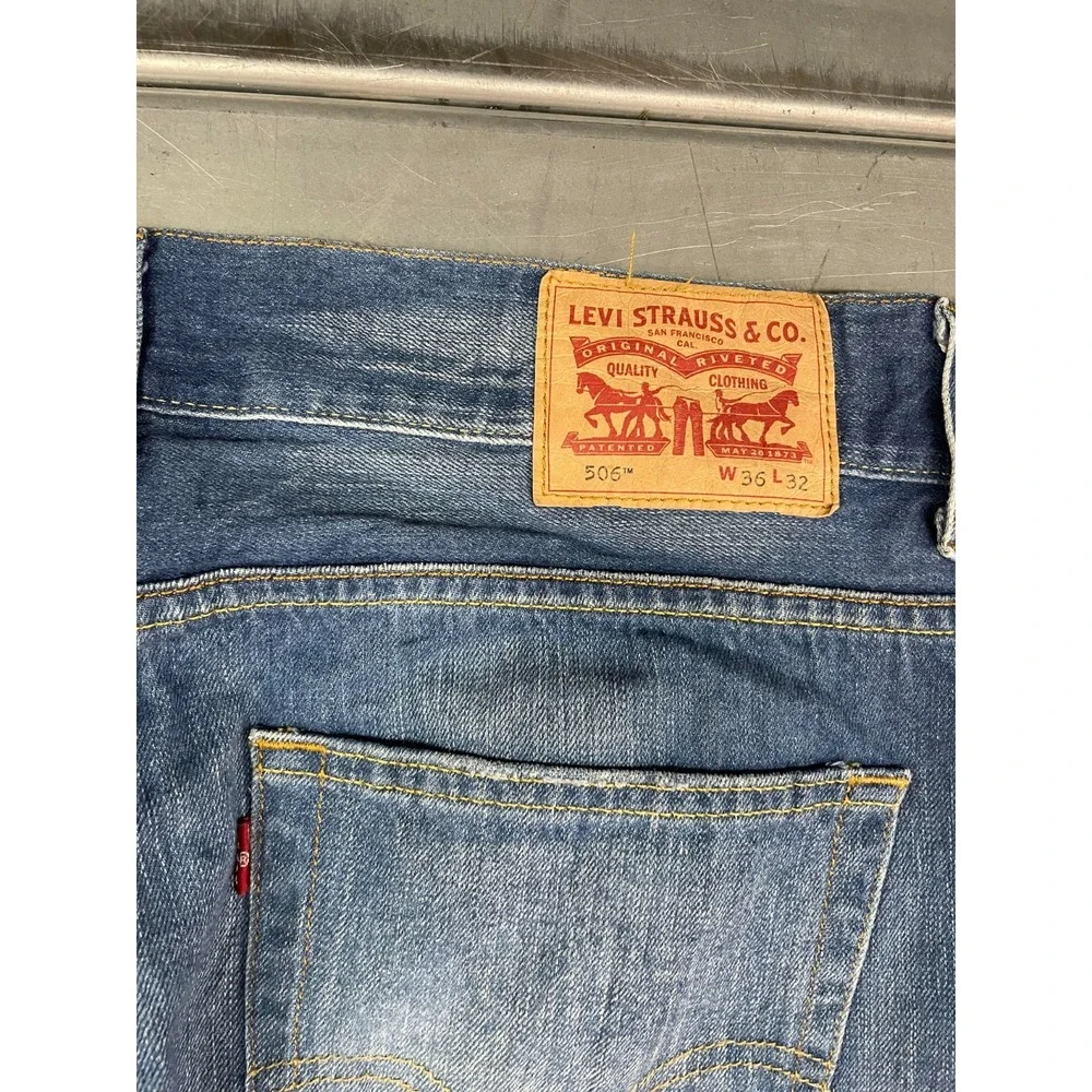 Levi's Men's Straight Jeans - Blue - Picture 15 of 16